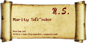 Marity Sándor névjegykártya