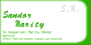 sandor marity business card