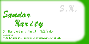 sandor marity business card